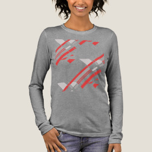 Camiseta Triblenda Formas diagonales grises rojas en el suroeste Resu