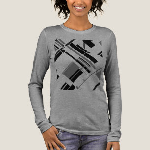 Camiseta Triblenda Formas diagonales negras grises líneas MCM Aspecto