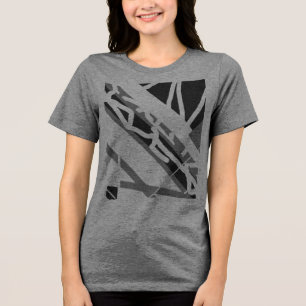 Camiseta Triblenda Formas diagonales negras negras abstractas Aspecto