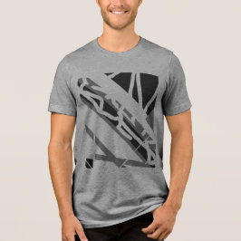 Camiseta Triblenda Formas diagonales negras negras abstractas Aspecto