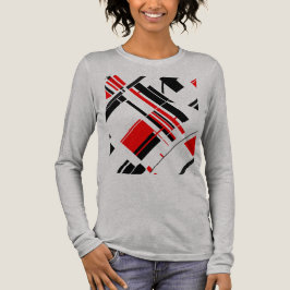 Camiseta Triblenda Formas diagonales rojas negras Líneas de arte insp