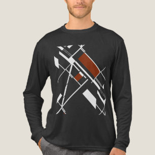 Camiseta Triblenda Formas geométricas de color blanco marrón con aspe