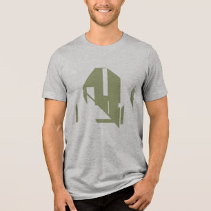 Camiseta Triblenda Formas geométricas de color verde oliva Resumen Di
