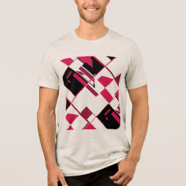 Camiseta Triblenda Formas geométricas diagonales negras y rojas de Bo