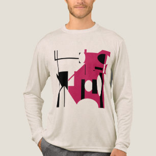 Camiseta Triblenda Formas geométricas negras de Borgoña Resumen MCM A