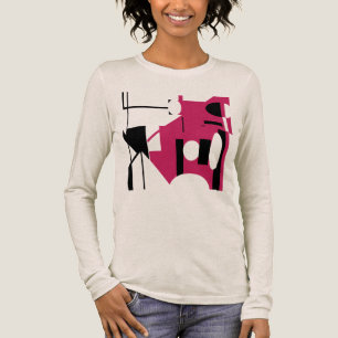 Camiseta Triblenda Formas geométricas negras de Borgoña Resumen MCM A