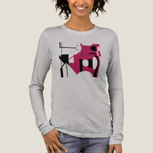 Camiseta Triblenda Formas geométricas negras de Borgoña Resumen MCM p