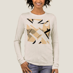 Camiseta Triblenda Formas negras estilo taúpe beige Resumen inspirado