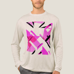 Camiseta Triblenda Formas negras rosa magenta Resumen inspirado en MC