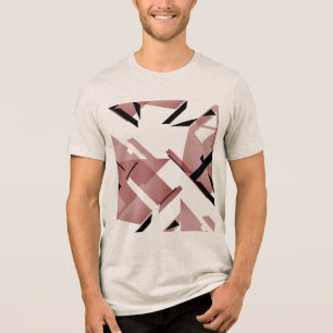 Camiseta Triblenda Formas negras rosadas de Borgoña Resumen inspirado
