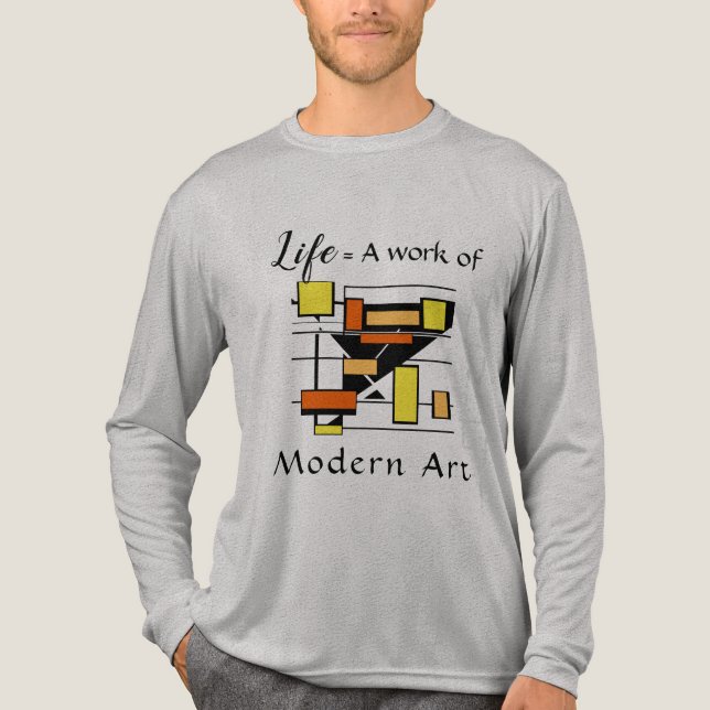 Camiseta Triblenda Formas "Vida, arte moderno" Naranja, amarillas y n (Anverso)