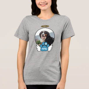 Camiseta Triblenda Foto Angel Wings Blue Paw Añadir Nombre Perro Memo