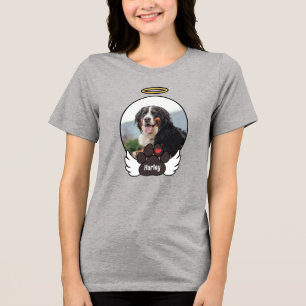 Camiseta Triblenda Foto Angel Wings Paw Añadir Nombre Perro Memorial