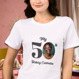 Camiseta Triblenda Foto de cumpleaños 50 audaz