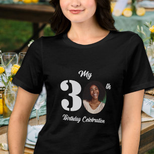 Camiseta Triblenda Foto de cumpleaños número 30 en negrita