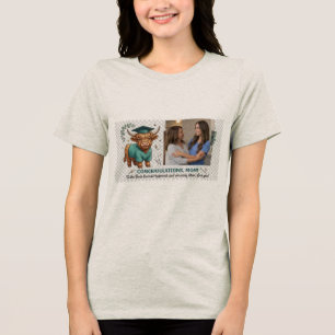 Camiseta Triblenda Foto de graduación de higienista dental de vaca de
