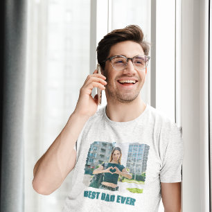 Camiseta Triblenda Foto de Mejor Papá del Mundo en Mayúsculas