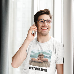 Camiseta Triblenda Foto De Mejor Papá Del Mundo En Mayúsculas