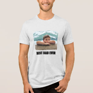 Camiseta Triblenda Foto De Mejor Papá Del Mundo En Mayúsculas