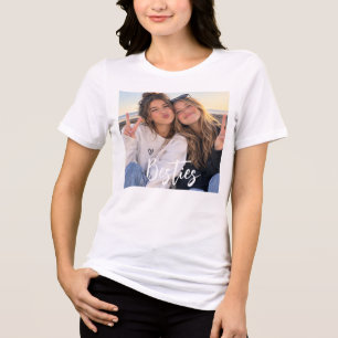 Camiseta Triblenda Foto de Mejores Amigas Personalizada Linda