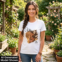 Camiseta Triblenda Foto de Pareja Fecha de Establecimiento de Nosotro