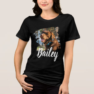 Camiseta Triblenda Foto de perro personalizada y nombre