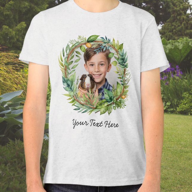 Camiseta Triblenda Foto de su Personalizado Mascota (A t-shirt to customize with your own text and a favorite photo of the recipient and their pet)