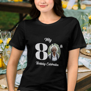Camiseta Triblenda Foto del 80 cumpleaños en negrita