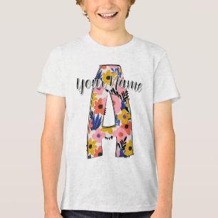 Camiseta Triblenda foto editable letras alfabéticas A personalizadas