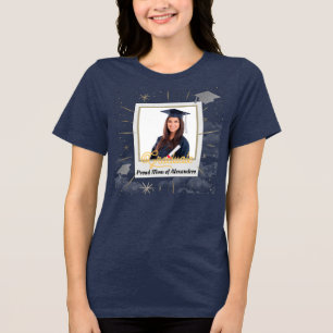 Camiseta Triblenda Foto Graduada Graduada Orgullosa Papá Mamá Persona