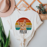 Camiseta Triblenda Foto Mascota retro Personalizado de perro ventilad<br><div class="desc">Celebra a tu amigo felino con estilo con la foto del Mascota retro de Personalizado Gato Vintage personalizado Tri-Blend Shirt! Esta camiseta única presenta un encantador fondo de atardecer estilo retro, perfectamente emparejado con una foto personalizado de tu querido gato. Ya sea que esté buscando mostrar la personalidad única de...</div>