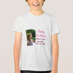 Camiseta Triblenda Foto moderna clásica añadir nombre fecha feliz cum