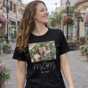 Camiseta Triblenda Foto Negra de Letra establecida por Mamá