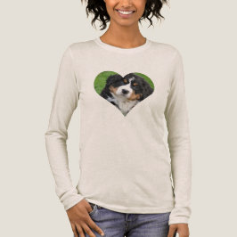 Camiseta Triblenda Foto personalizado HEART Dog Mamá manga larga