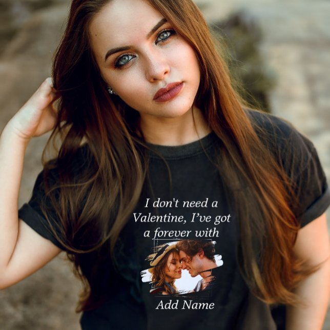 Camiseta Triblenda Foto personalizar y texto Valentine moderna Dama n (Subido por el creador)