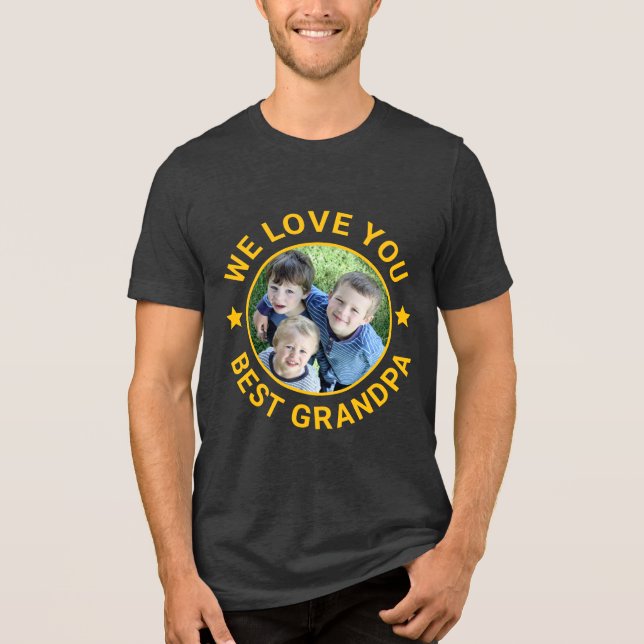 Camiseta Triblenda Foto subida - mejor camiseta del abuelo Tri-Blend (Anverso)