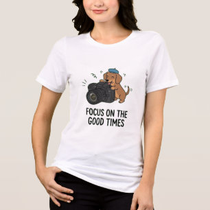 Camiseta Triblenda Fotógrafo de cachorros Diseño de cámara linda Dach