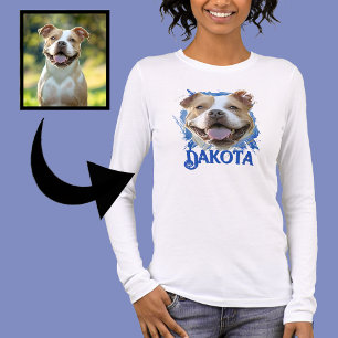 Camiseta Triblenda Fotos personalizadas de perros Pitbull con estilo