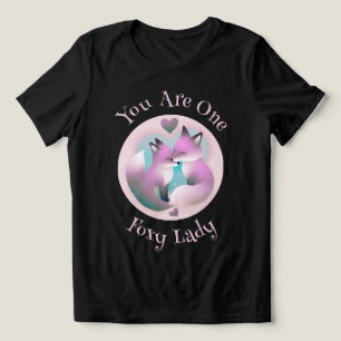 Camiseta Triblenda Foxy Lady Fox Couple Kissing Valentines Black