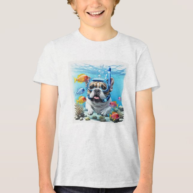 Camiseta Triblenda Französische Bulldogge im Urlaub French Bulldog (Anverso)