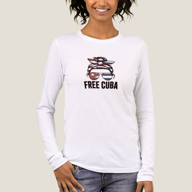 Camiseta Triblenda Free Cuba – Cuban Freedom Protest Woman  (Anverso)