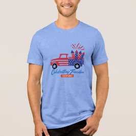Camiseta Triblenda Freedom Ride Patriotic Truck 4th of July Tee