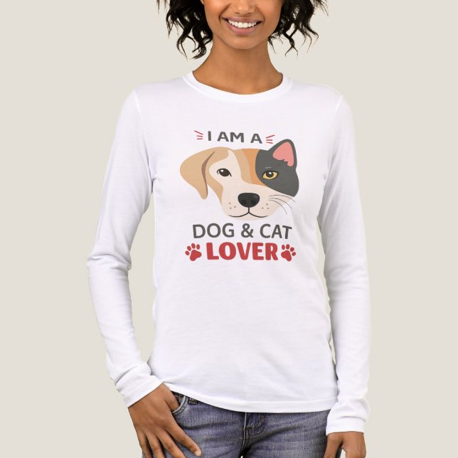 Camiseta Triblenda Freefit Soy un perro y un gato amante de la tribla (Anverso)