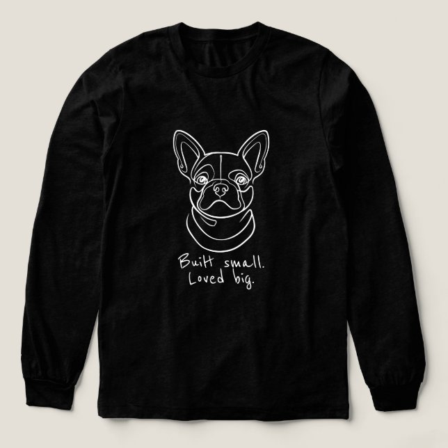 Camiseta Triblenda French Bulldog Line Art. Built Small. Loved Big. (Diseño traserp)