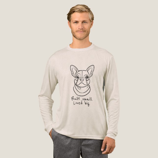 Camiseta Triblenda French Bulldog Line Art. Built Small. Loved Big. (Anverso Completo)