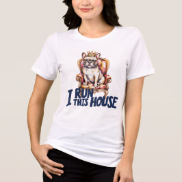 Camiseta Triblenda French Bulldog Shirt I Run This House Frenchie Mom