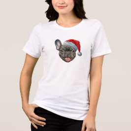 Camiseta Triblenda FRENCHIE bulldog francés sombrero de santa feliz n