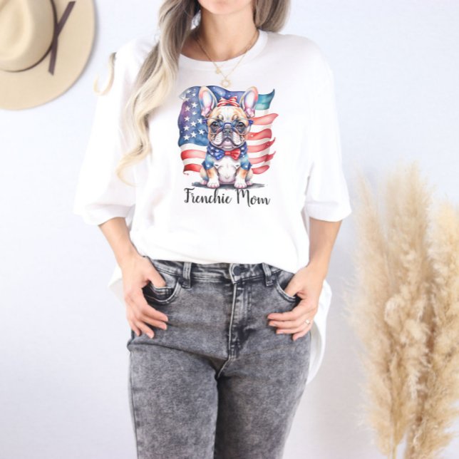 Camiseta Triblenda Frenchie Bulldog Mom Patriotic USA Flag  (Subido por el creador)
