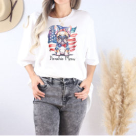Camiseta Triblenda Frenchie Bulldog Mom Patriotic USA Flag
