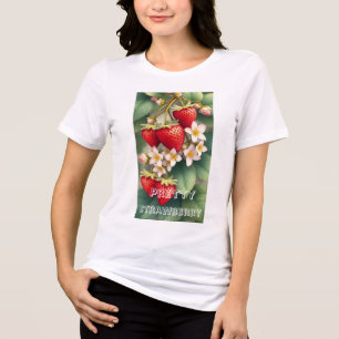 Camiseta Triblenda Fresa Roja Bonita Personalizada